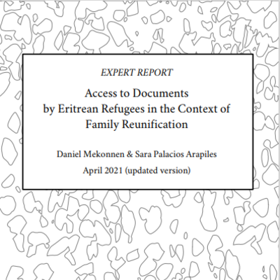 Cover of the report "Access to Documents by Eritrean Refugees in the Context of Family Reunification"