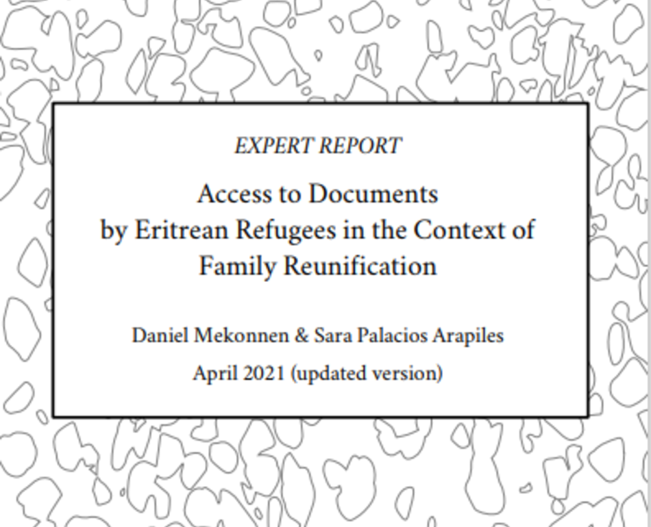Cover of the report "Access to Documents by Eritrean Refugees in the Context of Family Reunification"