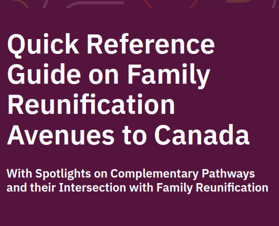 Cover of "Quick reference guide on family reunification avenues to Canada"